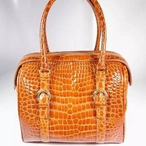 Fontanelli Italy Cognac Alligator Leather purse
